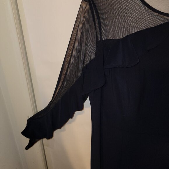 R & M Richards Black Jumpsuit with Sheer Sleeves - Picture 8 of 10